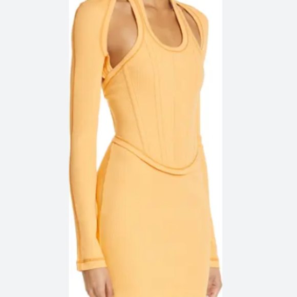 Dion Lee Halter Neck Corset Long Sleeve Modular Minidress - Picture 2 of 10